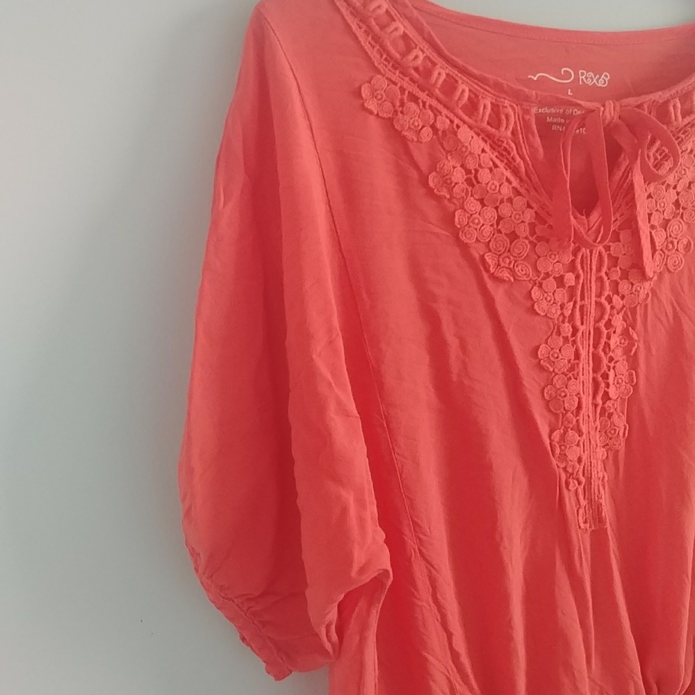 RXB Boho Pull String Embroidered Top - Picture 3 of 7